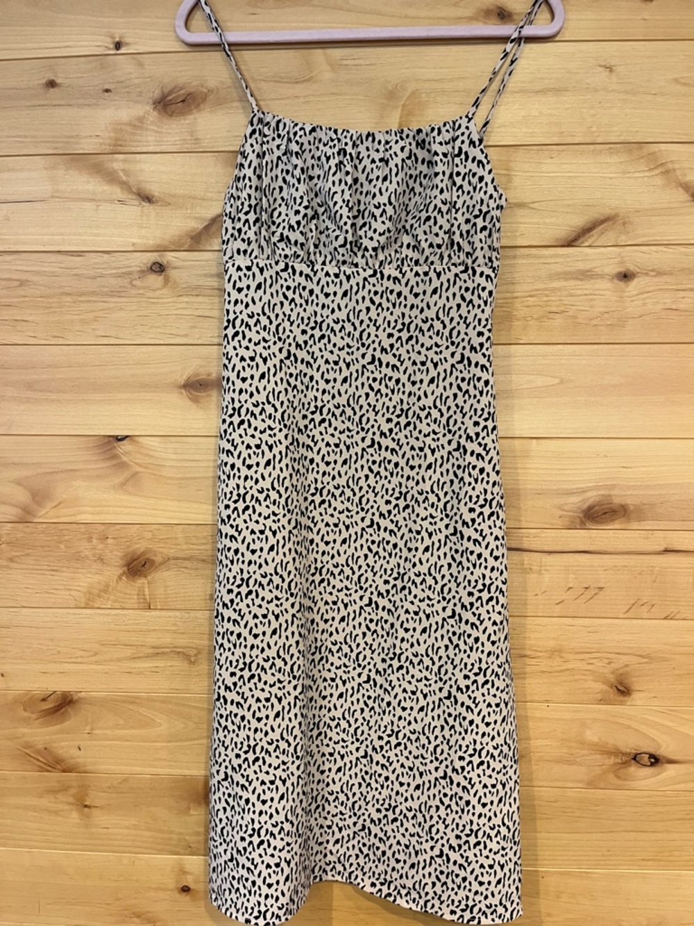 Neutral Animal Print Slip Skirt with Spaghetti Straps